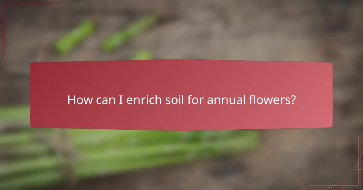 How can I enrich soil for annual flowers?