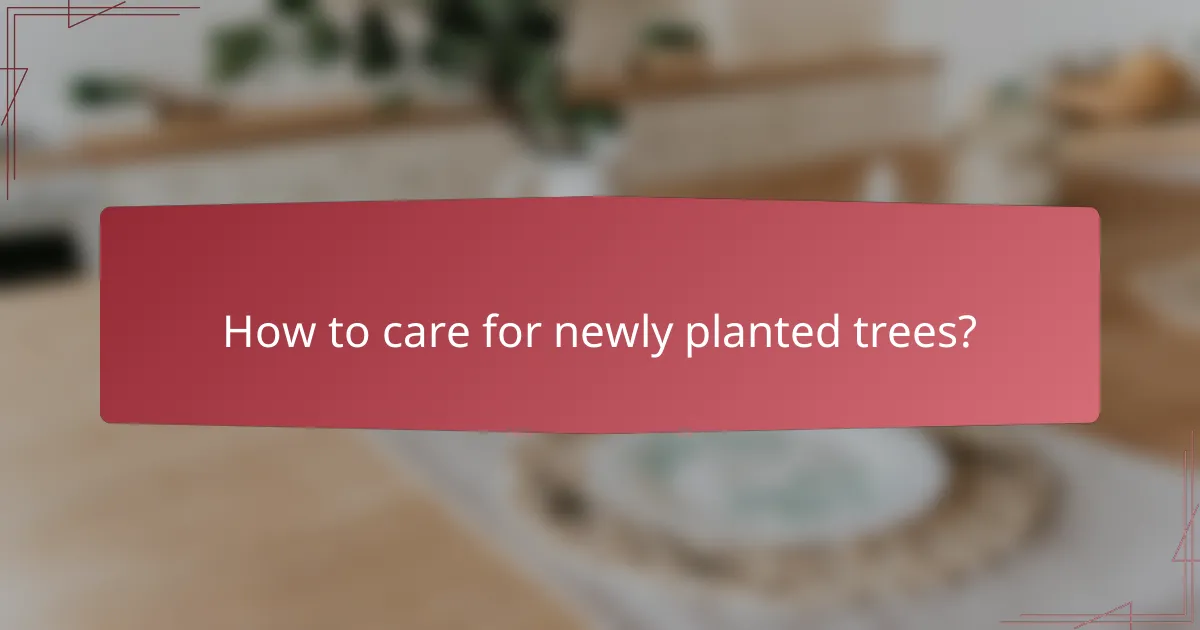 How to care for newly planted trees?