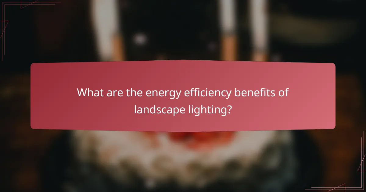 What are the energy efficiency benefits of landscape lighting?