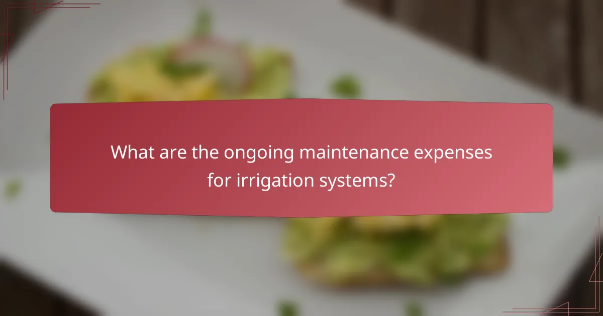 What are the ongoing maintenance expenses for irrigation systems?