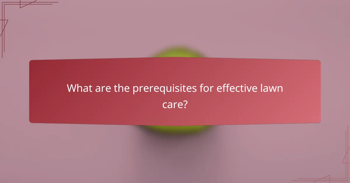What are the prerequisites for effective lawn care?