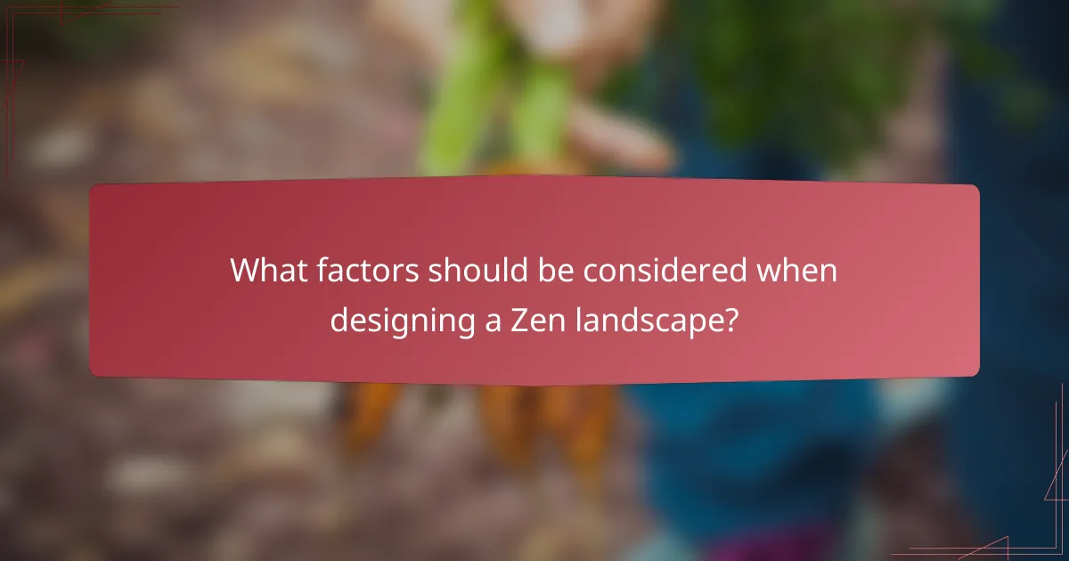 What factors should be considered when designing a Zen landscape?